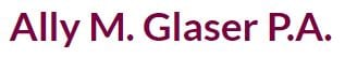 A red and white logo for glade.
