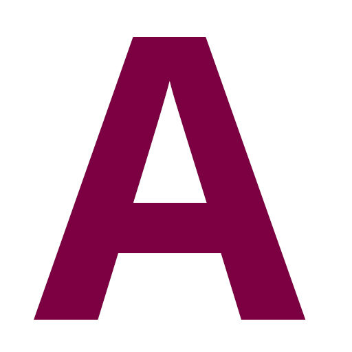 A red letter a with the letters a and b